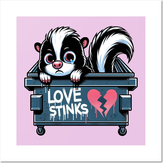 Love stinks - Funny skunk design Wall Art by Kicosh